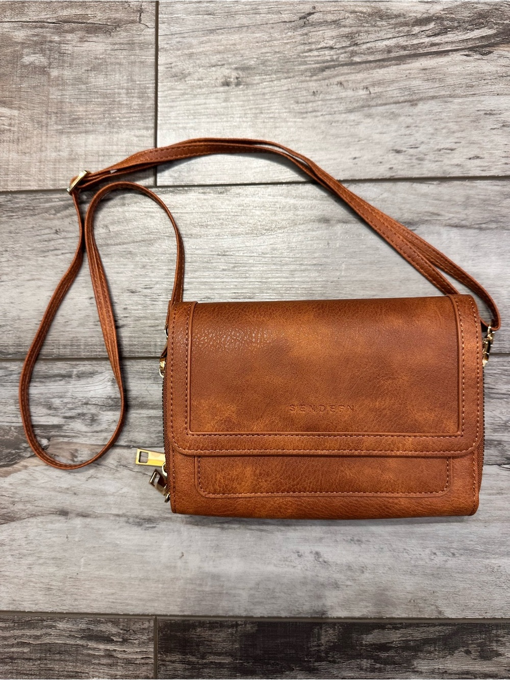 Tan Crossbody Bag with Adjustable Strap